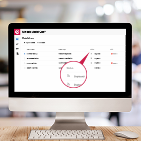 Minitab Model Ops 웹 애플리케이션