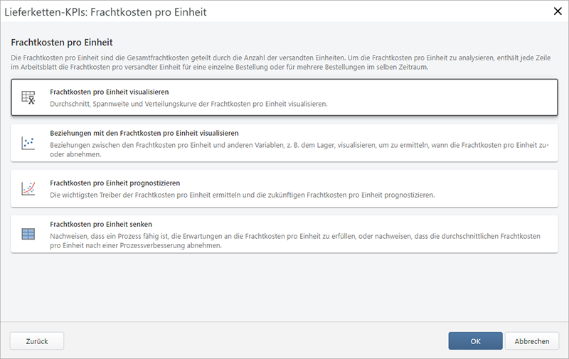  Screenshot möglicher Lieferkettenanalysen