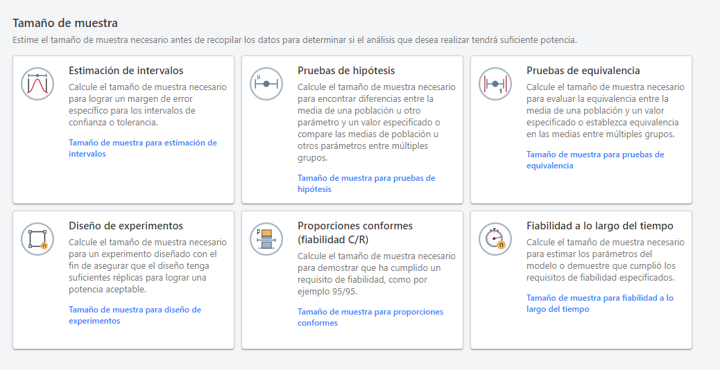 Las capacidades del Módulo de Tamaño de la Muestra.